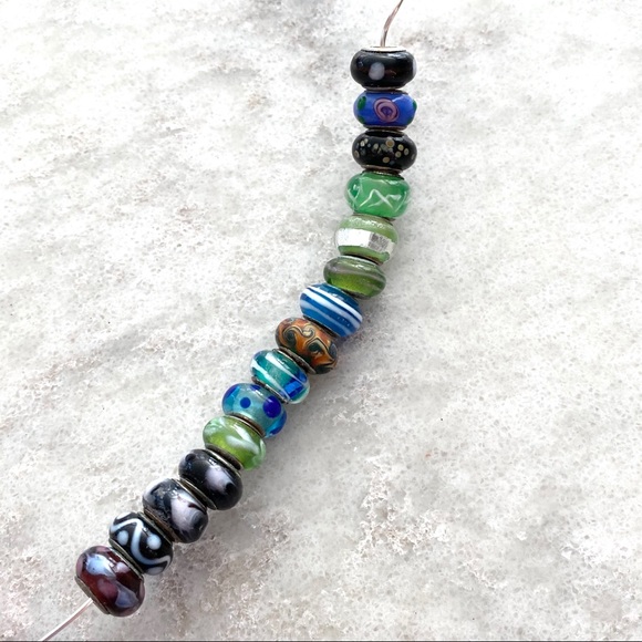 Jewelry - 15 sterling silver 925 glass beads